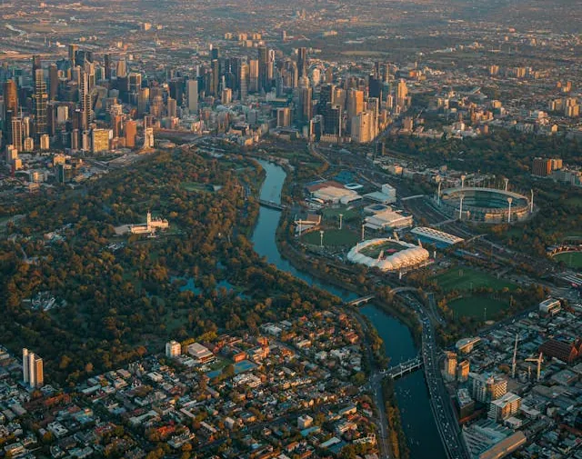 sky view of Melbourne